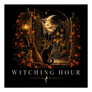 Witching Hour Gothic Halloween Witch Poster