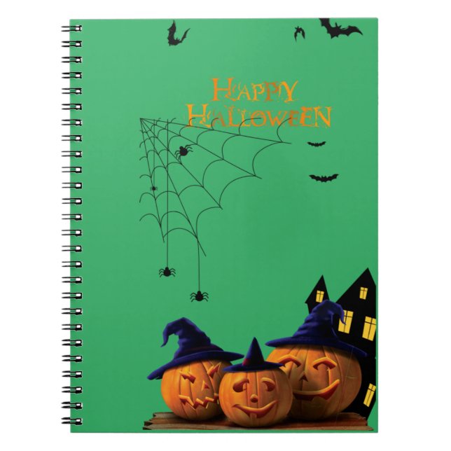 Witching Hour: Halloween Spiral Photo Diary Notebook (Front)