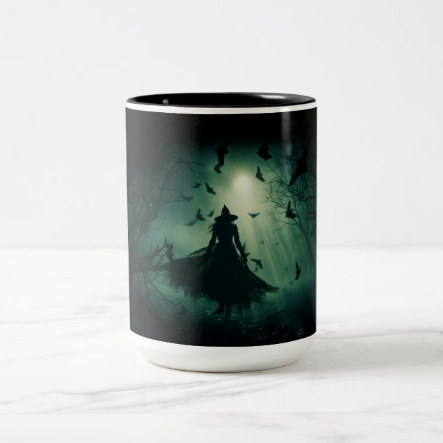 Witching Hour in the Haunted Glade Two-Tone Coffee Mug (Center)