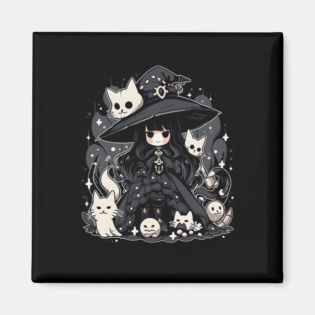 Witching Hour Trendy Halloween Graphic Design  Magnet (Front)