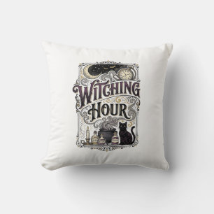 Witching Hour Vintage Engraving Witchy Design_1 Cushion
