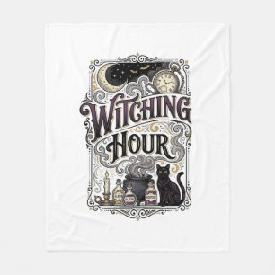 Witching Hour Vintage Engraving Witchy Design_1 Fleece Blanket