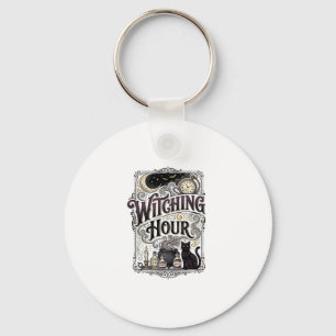 Witching Hour Vintage Engraving Witchy Design_1 Key Ring