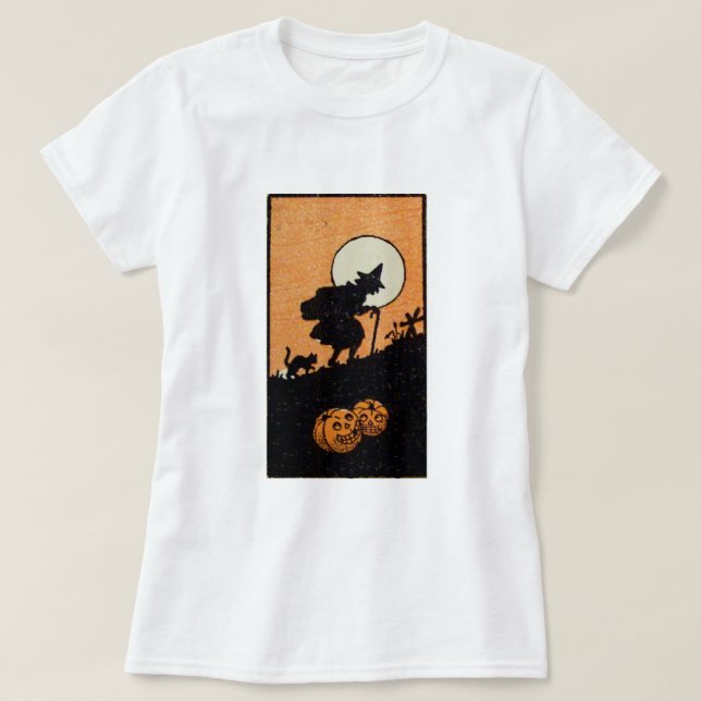 Witching Hour (Vintage Halloween Card) T-Shirt (Design Front)