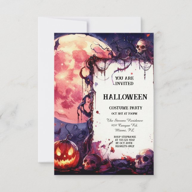 Witching Hour Whimsy: Tailored Halloween Invitatio Invitation (Front)