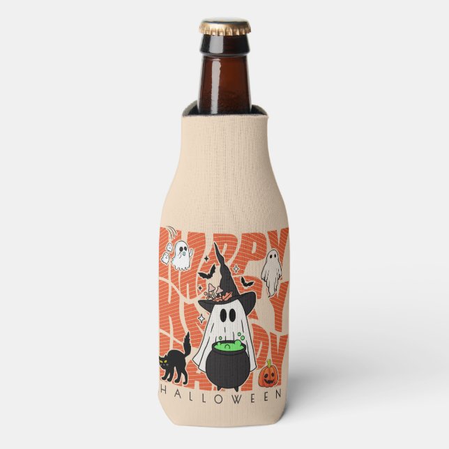 Witching Up Fun | Happy Halloween Magic & Mischief Bottle Cooler (Bottle Front)