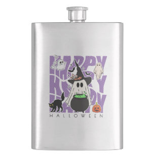 Witching Up Fun   Happy Halloween Magic & Mischief Hip Flask
