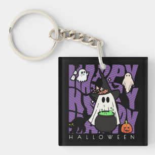 Witching Up Fun Happy Halloween Magic & Mischief Key Ring