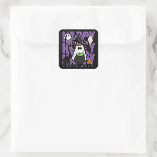 Witching Up Fun Happy Halloween Magic & Mischief Square Sticker
