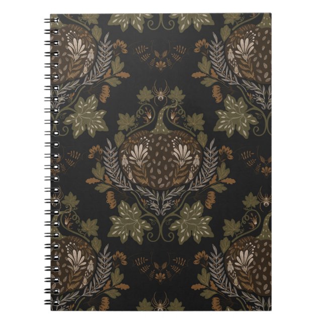 Witching Vine Folkloric Halloween Pumpkin Pattern  Notebook (Front)