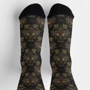Witching Vine Folkloric Halloween Pumpkin Pattern Socks