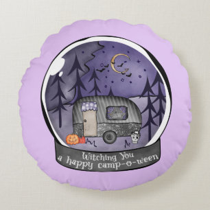 Witching You A Happy Camp-O-Ween Round Cushion
