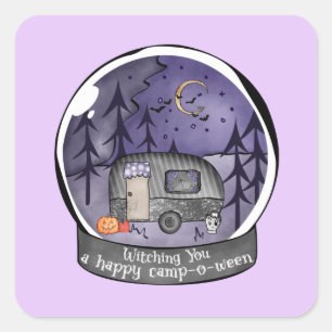 Witching You A Happy Camp-O-Ween Square Sticker