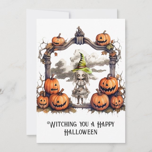 Witching you a Happy Halloween Invitation (Front)