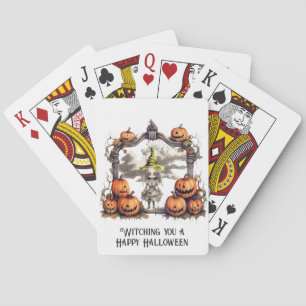 Witching you a Happy Halloween Playing Cards