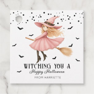 Witching You A happy Halloween Witch Favour Tags