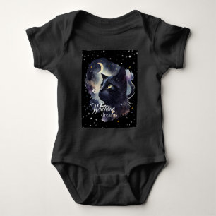 Witchling Dreams Black Cat and Stars Baby Bodysuit