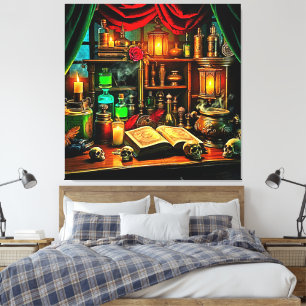 Witch's Altar Mystical Night Brew Design Canvas Print