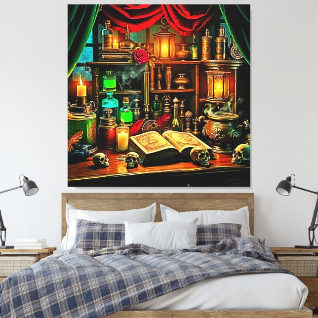 Witch's Altar Mystical Night Brew Design Canvas Print (Insitu(Bedroom))