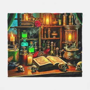 Witch's Altar Mystical Night Brew Design Fleece Blanket