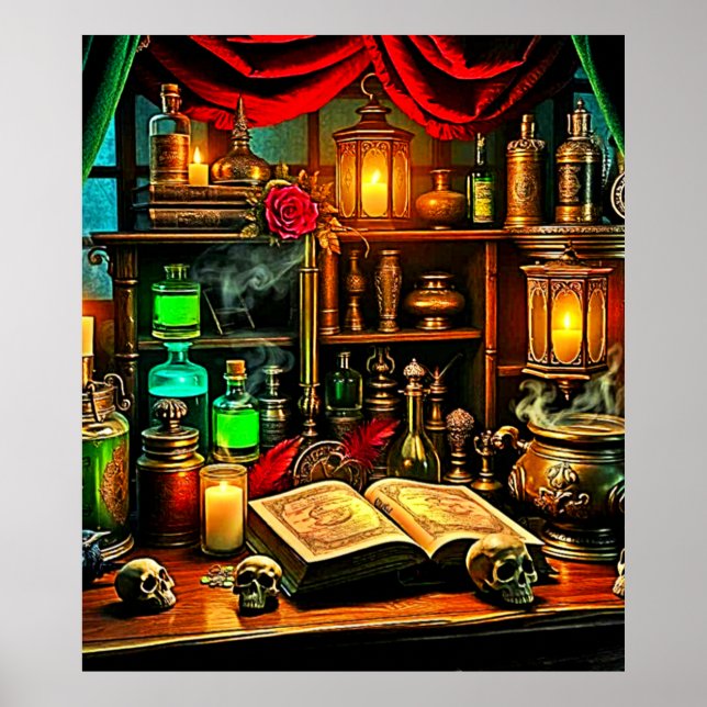 Witch's Altar Mystical Night Brew Design Poster (Front)