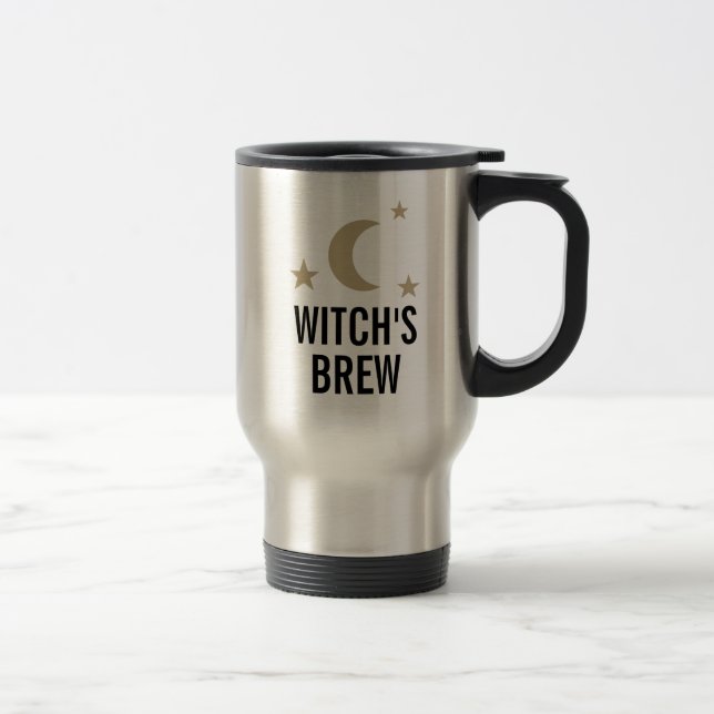Witch's brew funny moon and stars cute travel mug (Right)