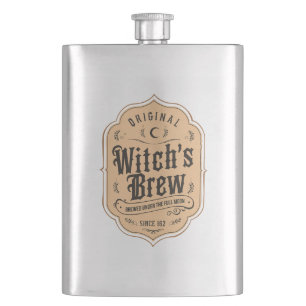 Witch's Brew Halloween Party Vintage Gothic Hip Flask