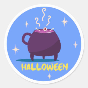Witch's Brew Kettle Halloween Classic Round Sticker