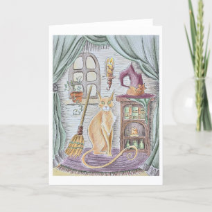 Witch's Cat greeting card