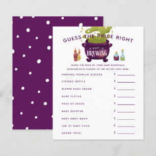 Witch's Cauldron Baby Shower Guess The Price Right