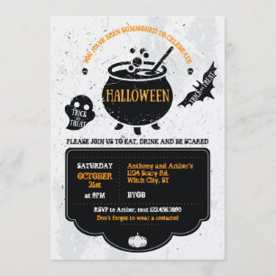 Witch's Cauldron Halloween Party Invitation
