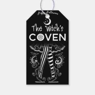 Witch's Coven Witch Legs Black White Halloween  Gift Tags