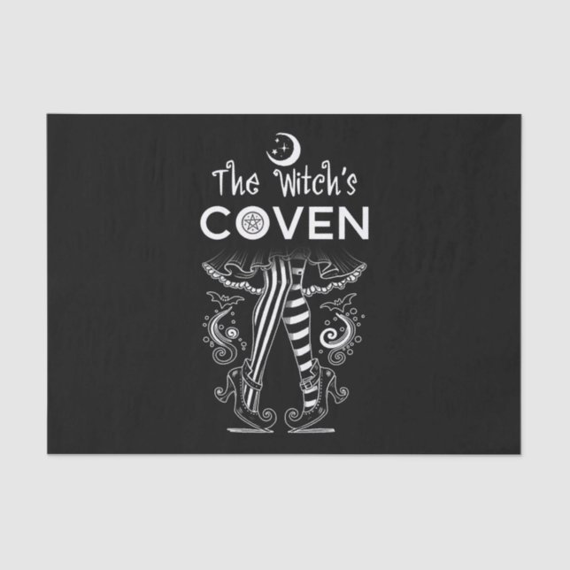 Witch's Coven Witch Legs Black & White Halloween Tissue Paper (Front)