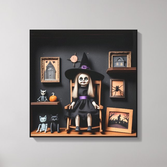 Witch's Cursed Doll House Canvas Print (Front)