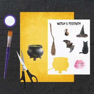 Witch's Festival Embellishments Scrapbook Sheet