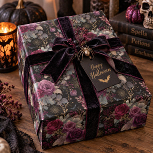 Witch's Garden Halloween Floral Wrapping Paper
