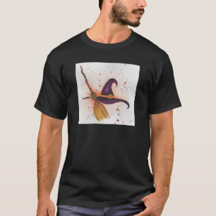 Witch's Hat and Broom T-Shirt