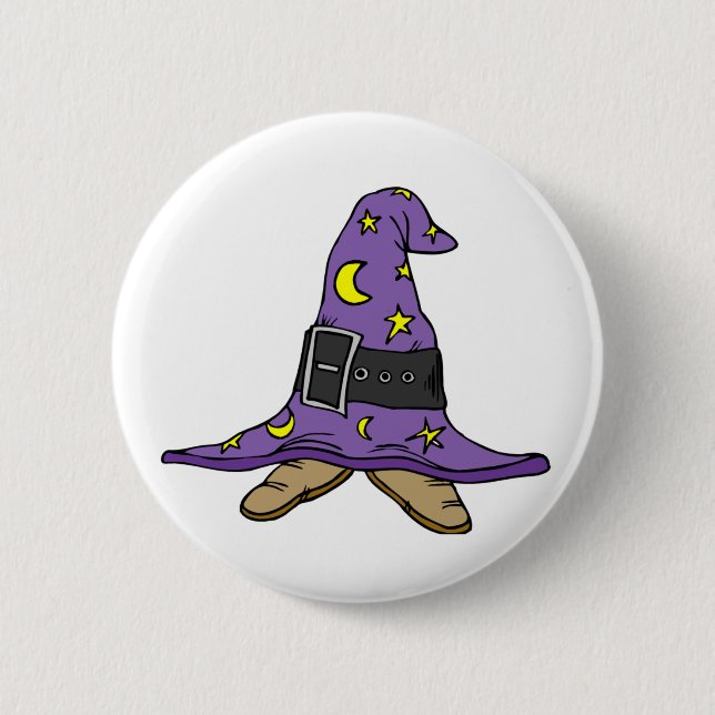 Witch's Hat and Shoes 6 Cm Round Badge (Front)