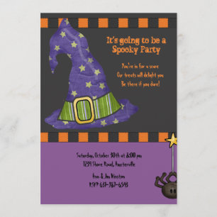 Witch's Hat Halloween Party Invitation