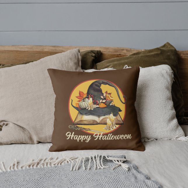 Witch's Hat & Spellbook Halloween  Cushion (Creator Uploaded)
