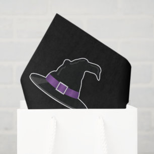 Witch's Hats With Purple Details Halloween Pattern Tissue Paper