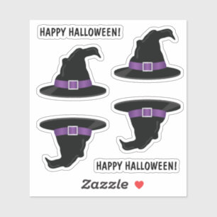 Witch's Hats With Purple Details Happy Halloween