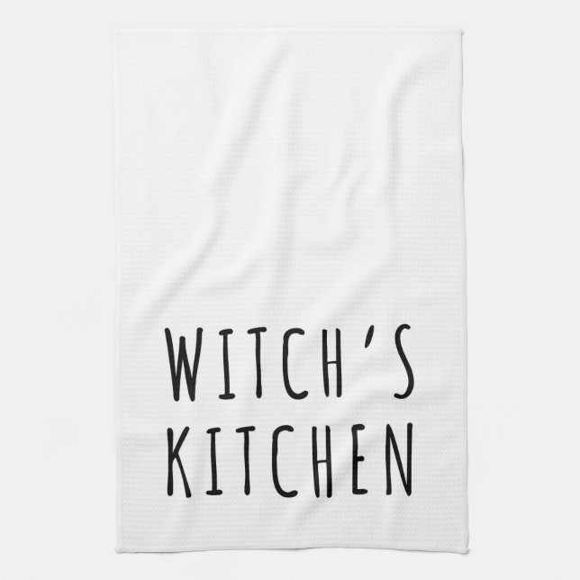 Witch's Kitchen White Tea Towel (Vertical)