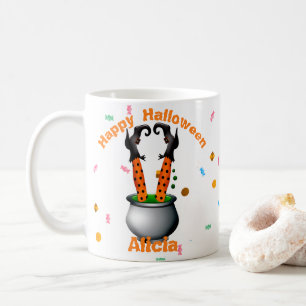 Witch's Legs & Brew in Orange & Black Coffee Mug