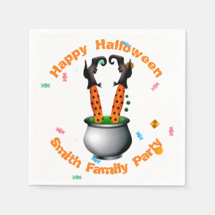 Witch's Legs & Brew in Orange & Black Napkin