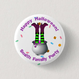 Witch's Legs & Brew in Purple & Green 3 Cm Round Badge