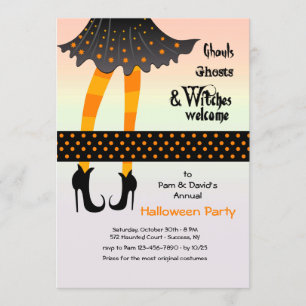 Witch's Legs Halloween Party Invitation