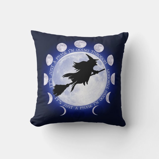 Witch's Seat Moon Phase Cushion (Front)