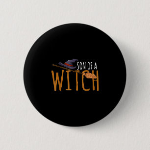 Witch's son halloween hat 6 cm round badge
