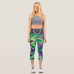 Witch's Swirl: Enchanting High Waisted Capris